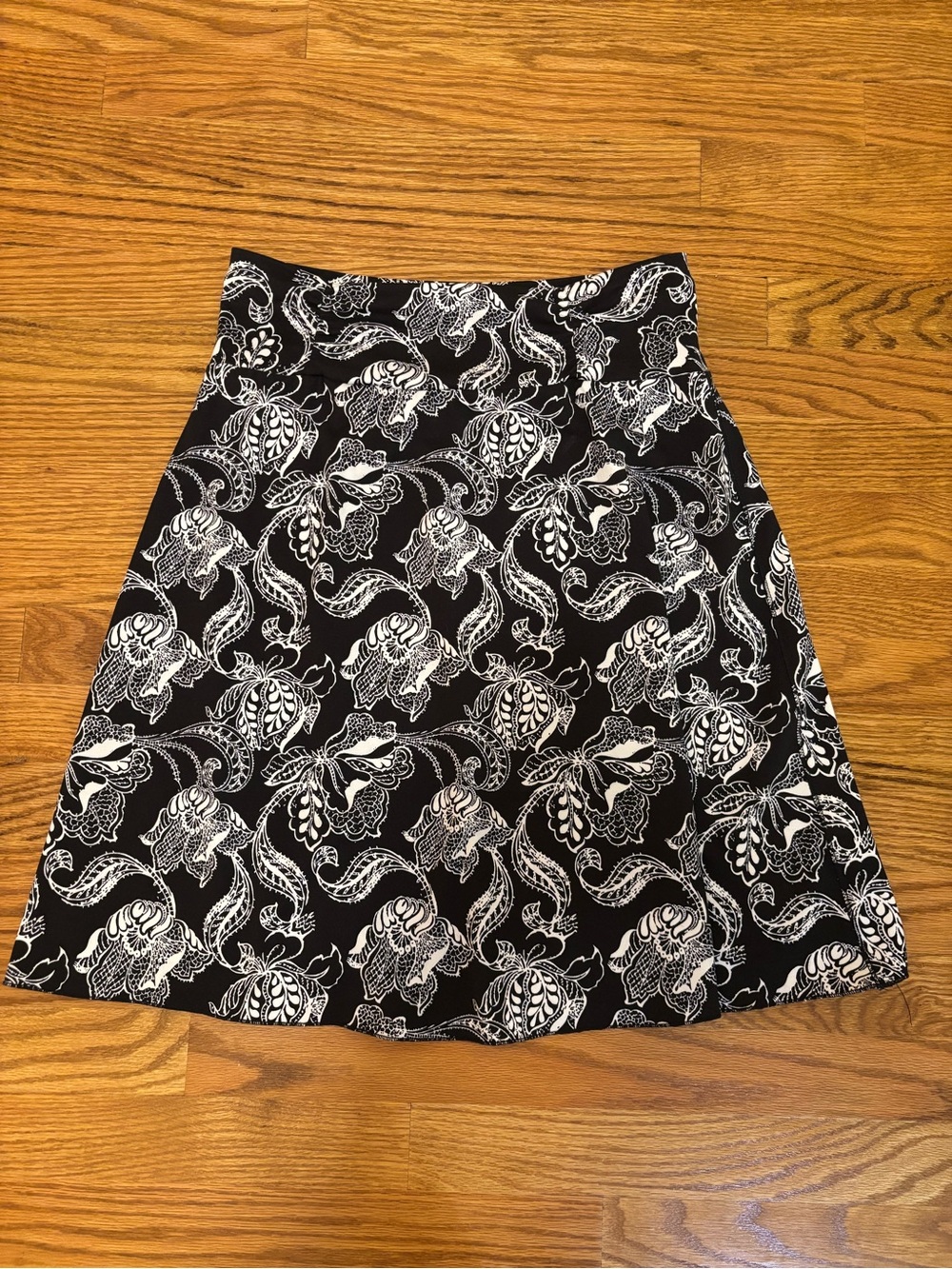 Lola by Afg Black and White Floral A-Line Skirt